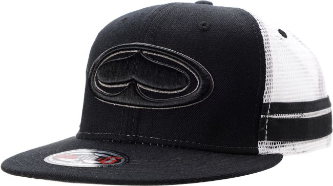 SRH Oil Can Black & White Snapback Trucker Hat