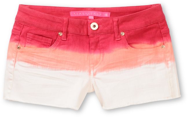 Tinsel Town Pink Dip Dye Cut Off Denim Shorts