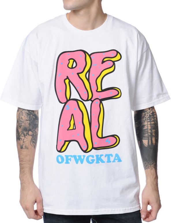 Odd Future x Real Skateboards OFRS Donut White Tee Shirt