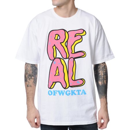 Odd Future x Real Skateboards OFRS Donut White Tee Shirt