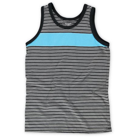 Zine Boys Blue Steel Teal & Black Stripe Tank Top