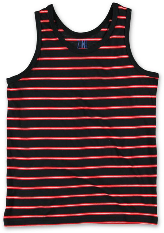 Zine Boys Dantes Black & Red Stripe Tank Top