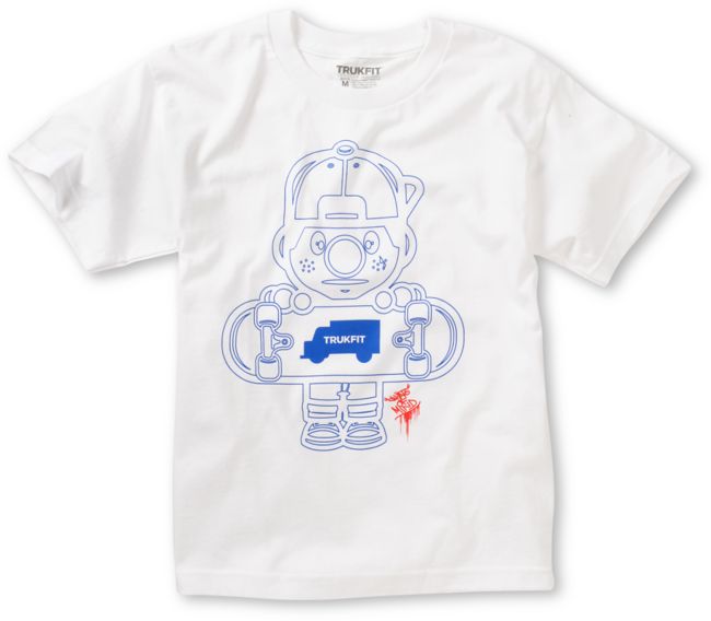 Trukfit Boys Lil Tommy Outlines White Tee Shirt