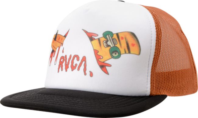RVCA Board to Death Snapback Black & Orange Trucker Hat