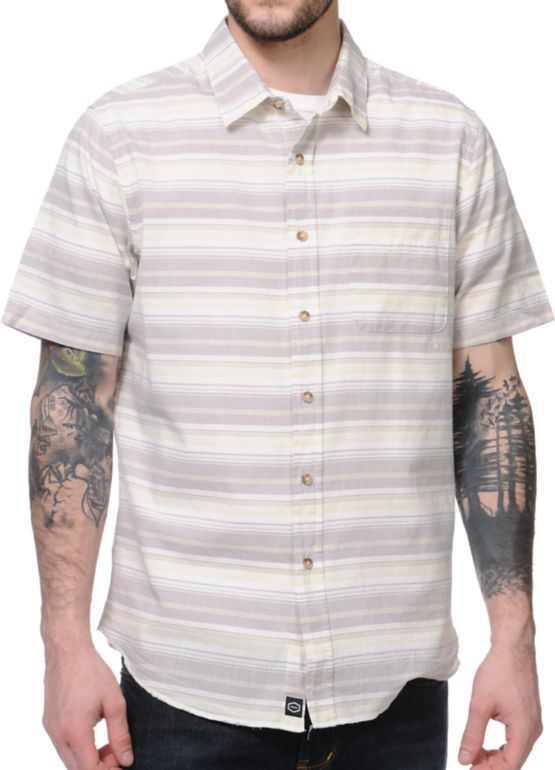 RVCA Raya White Short Sleeve Button Up Shirt