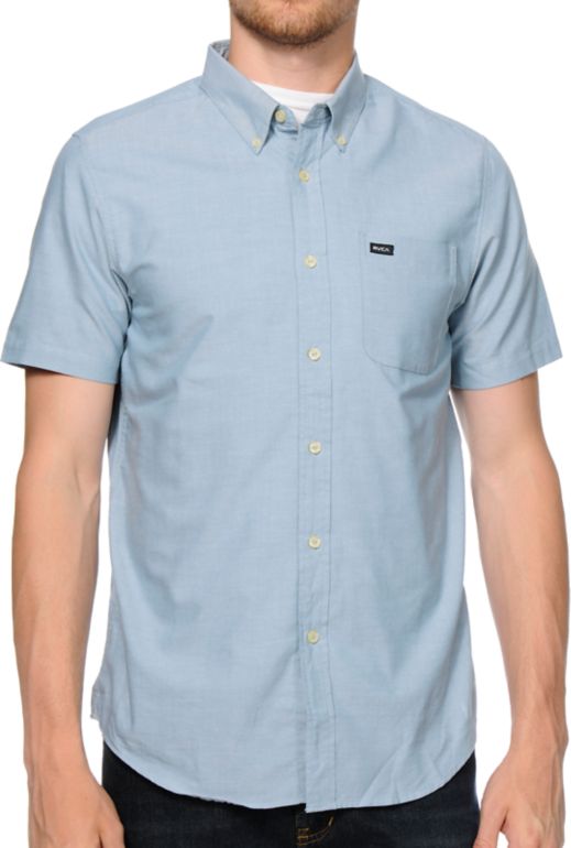 RVCA Thatll Do Bright Blue Oxford Button Up Shirt