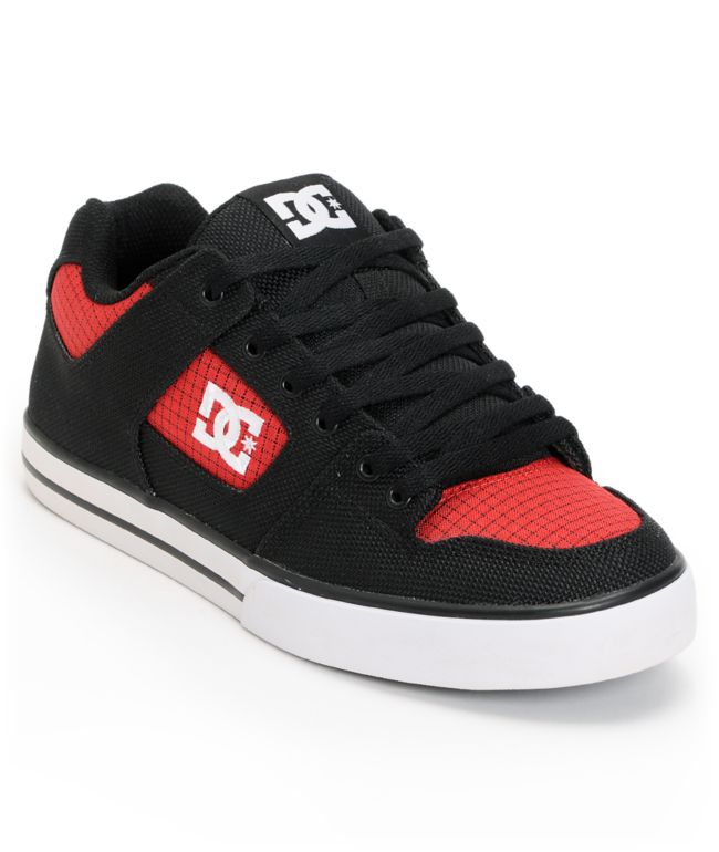 DC Pure TX Black & Red Skate Shoe