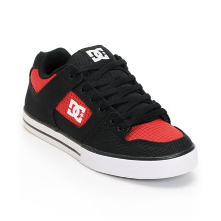 DC Pure TX Black & Red Skate Shoe