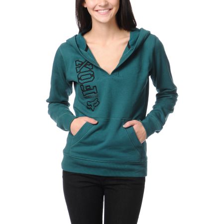 Fox Girls Equivalent Emeral Teal Pullover Hoodie