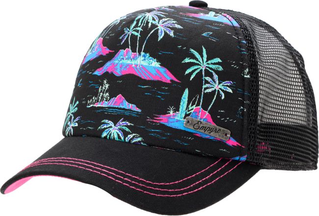 Empyre Girls Tropical Black Trucker Snap Back Hat