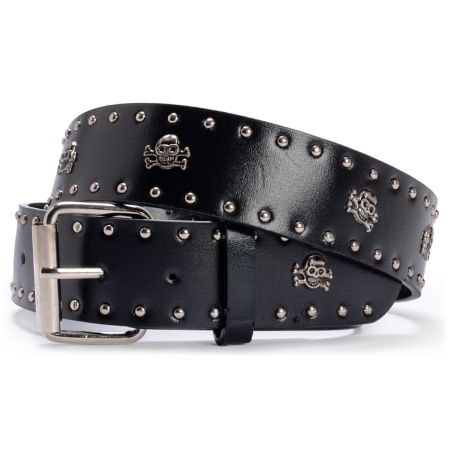 Super Trader Black Skull Studded Belt