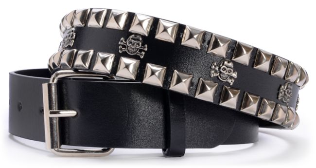 Super Trader Black Double Studded Belt