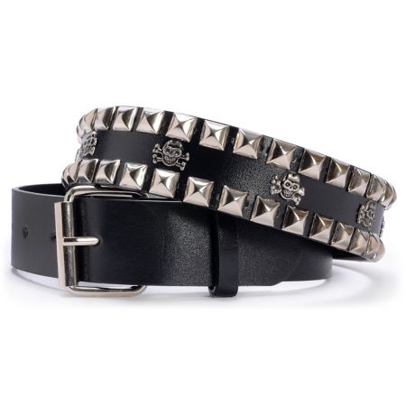 Super Trader Black Double Studded Belt