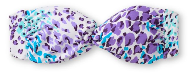 Obey Vintage Leopard Print Bandeau Bikini Top