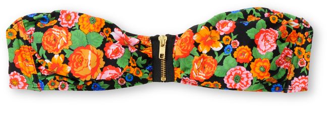 Obey Kozmic Fleur Floral Bandeau Bikini Top