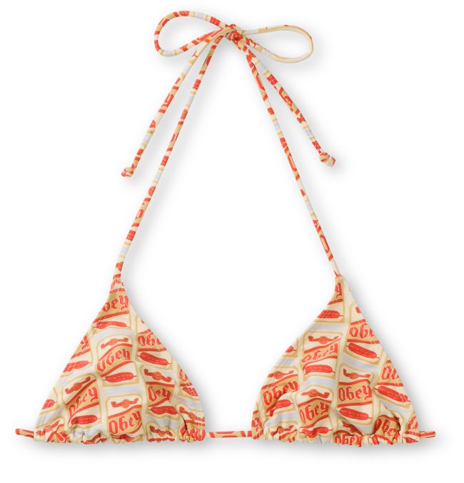 Obey Booze Can Cream Triangle Bikini Top