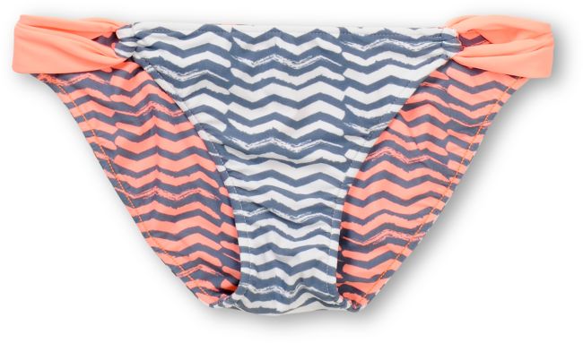 Gossip Coral, White & Grey Loop Side Reversible Bikini Bottom