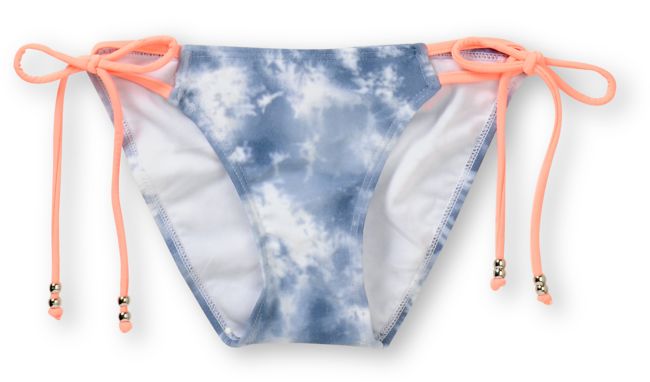 Gossip White Tie Dye & Coral Side Tie Bikini Bottom