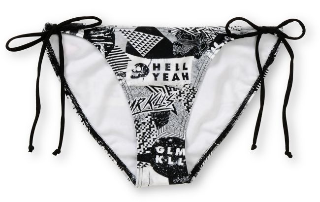 Glamour Kills Forever Logo Side Tie Bikini Bottom