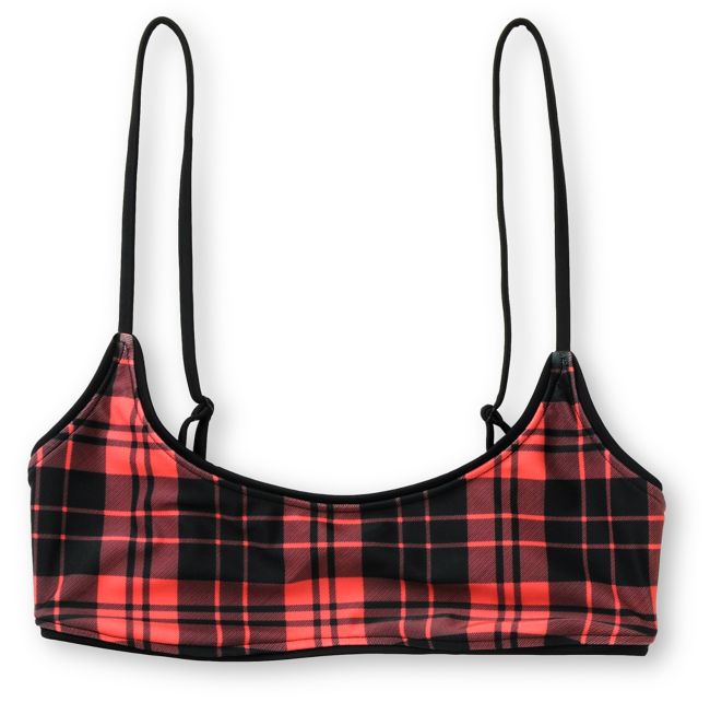 Beach Riot Flannel Plaid Bralette Bikini Top