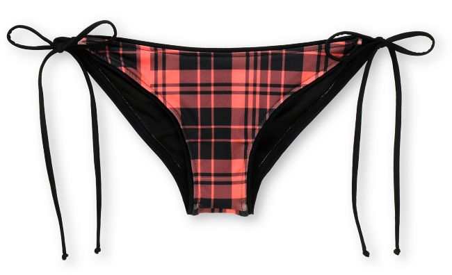 Beach Riot Clayton Flannel Plaid Side Tie Bikini Bottom