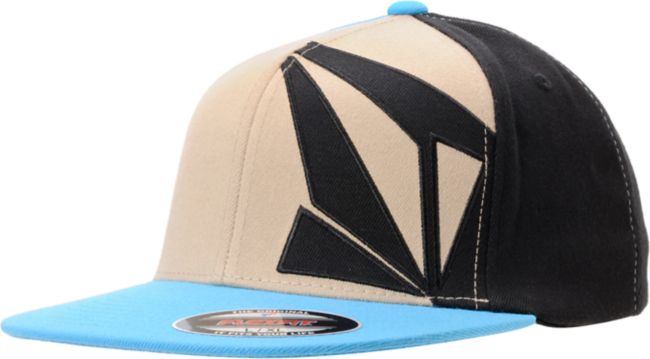 Volcom Transfix Black, Beige & Blue Flexfit Hat