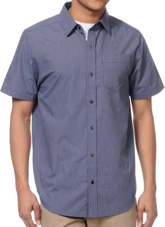 Empyre Apparat Dark Blue Pinstripe Button Up Shirt