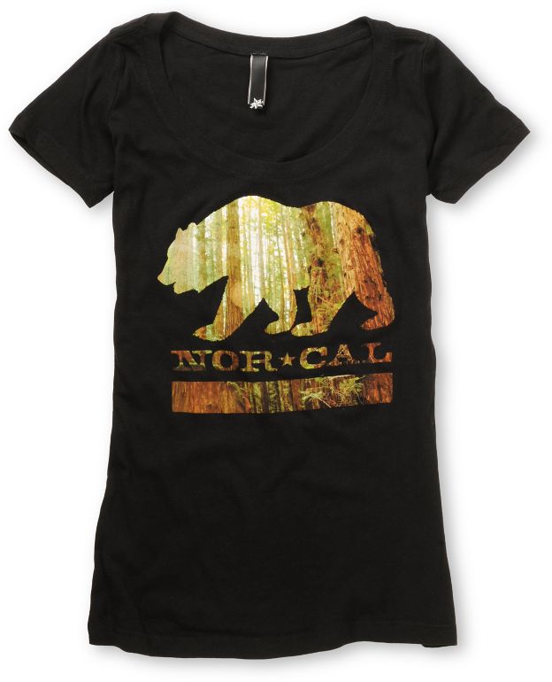 Nor Cal Girls Redwood Bear Black Tee Shirt