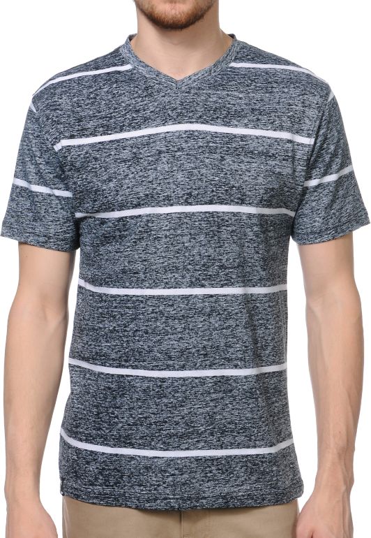 Empyre Ink Jet Black Striped Knit Tee Shirt
