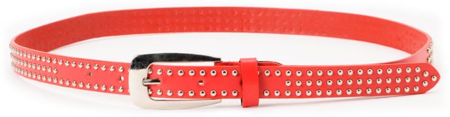 Super Trader Triple Studded Red Skinny Belt