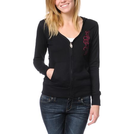SRH Girls Knightly Black Zip Up Hoodie