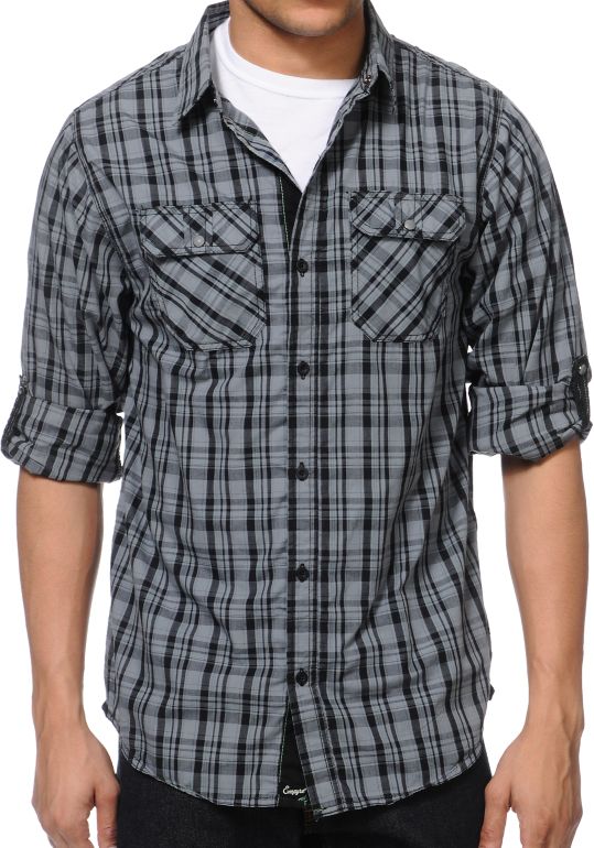 Empyre Hot Chip Black Plaid Button Up Shirt