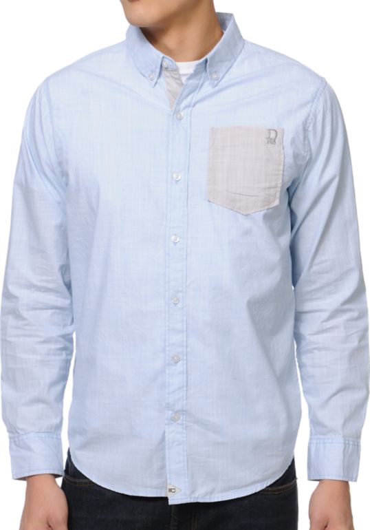Dravus Beatsantique Light Blue Long Sleeve Woven Shirt