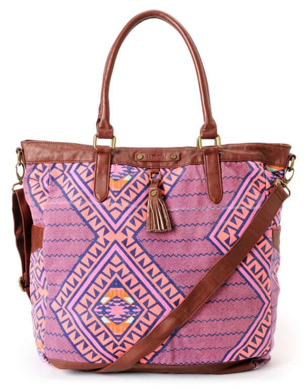 Hurley Girls One & Only Tribal Print Book Tote Bag