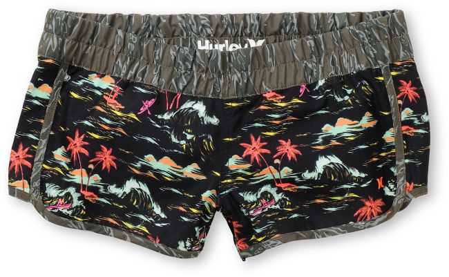 Hurley Girls Black Flamo Super Suede Beachrider Board Shorts
