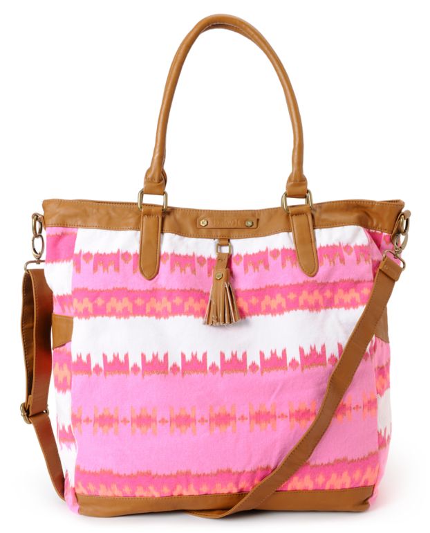 Hurley Girls One & Only Pink Book Tote Bag