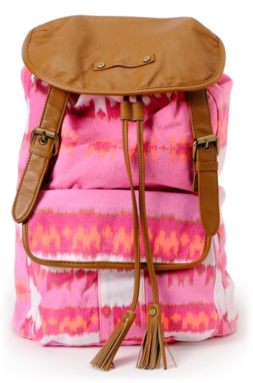 Hurley Girls One And Only Pink & Orange Backpack