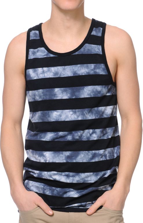 Empyre Likestripes Black & Tie Dye Tank Top