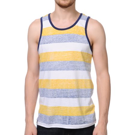 Empyre Bangin Yellow & Black Stripe Tank Top 