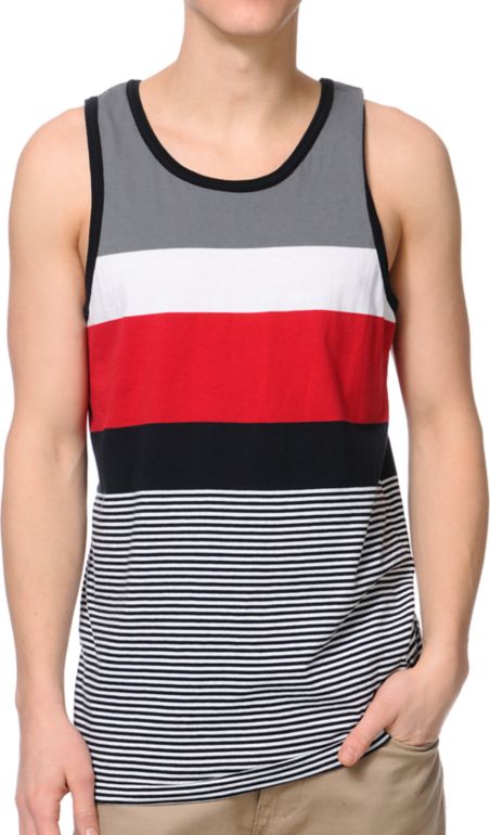 Zine Block Party Red Stripe Tank Top
