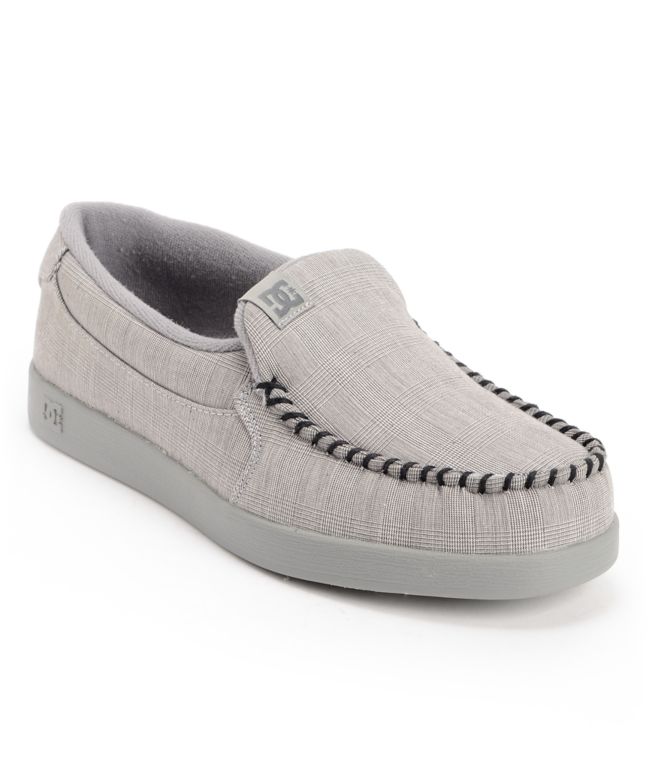 DC Villain TX Light Grey Plaid Slippers