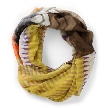 D&Y Geo Print Brown Infinity Scarf