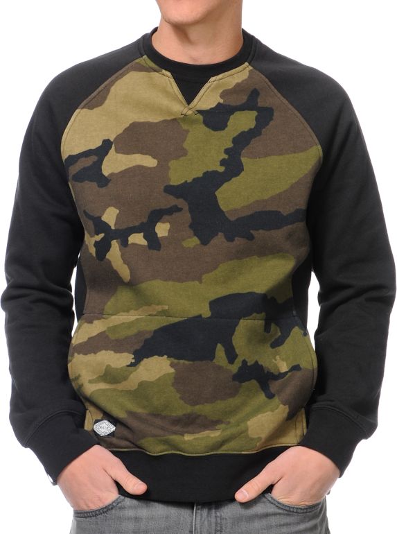 Dravus Mason Camo & Black Crewneck Sweatshirt
