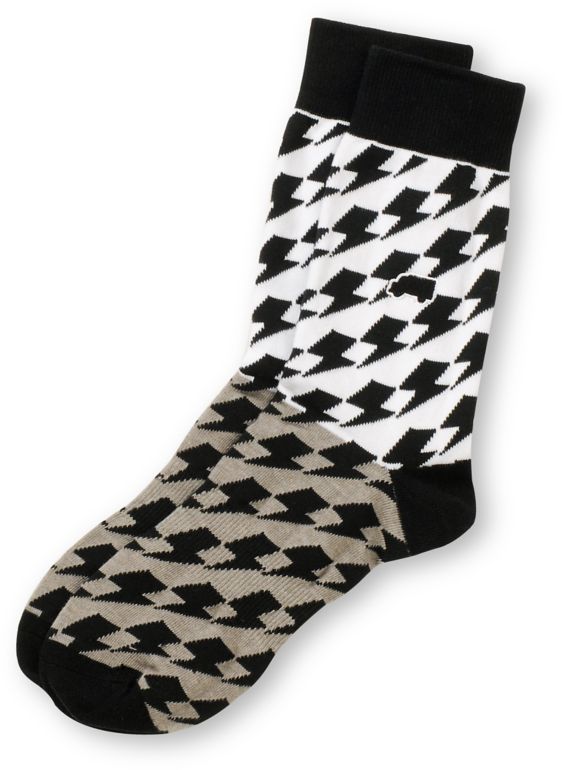 Trukfit Thunderbolt White & Grey Crew Socks