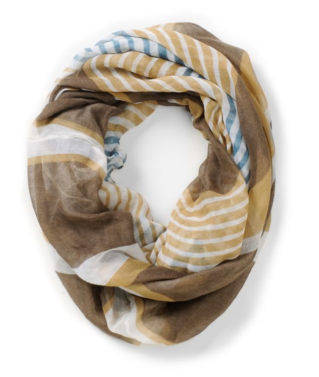 D&Y Multi Stripe Khaki Infinity Scarf