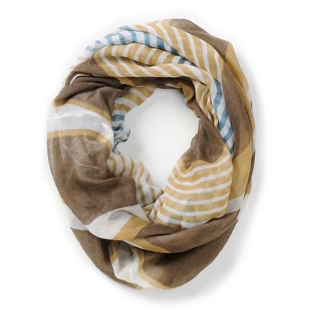 D&Y Multi Stripe Khaki Infinity Scarf