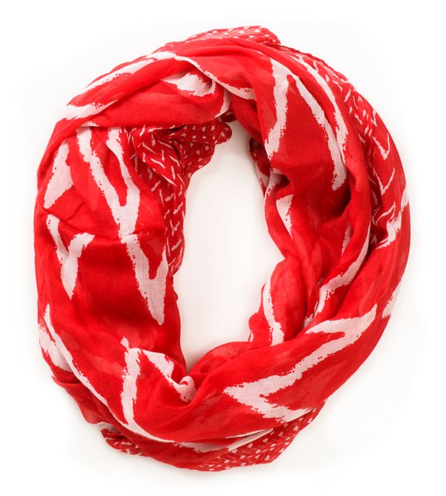 D&Y Chevron Stripe Red Infinity Scarf