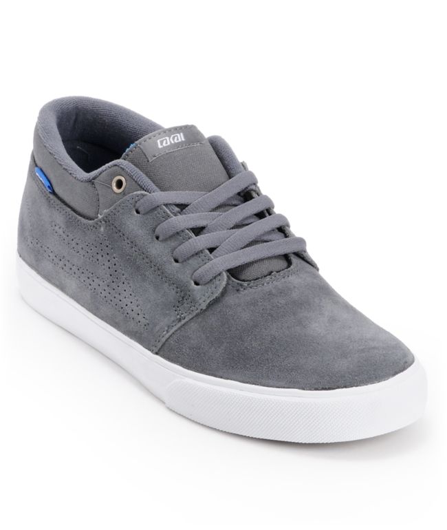 Lakai Marc Castlerock Grey & White Suede Skate Shoe