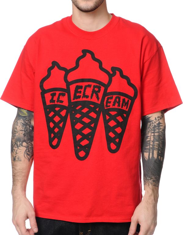 ICECREAM Multi Cone Red Tee Shirt