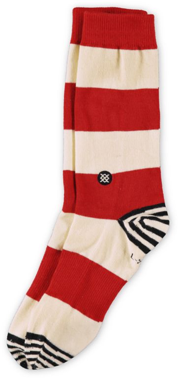 Stance Waldo Red & White Stripe Crew Socks